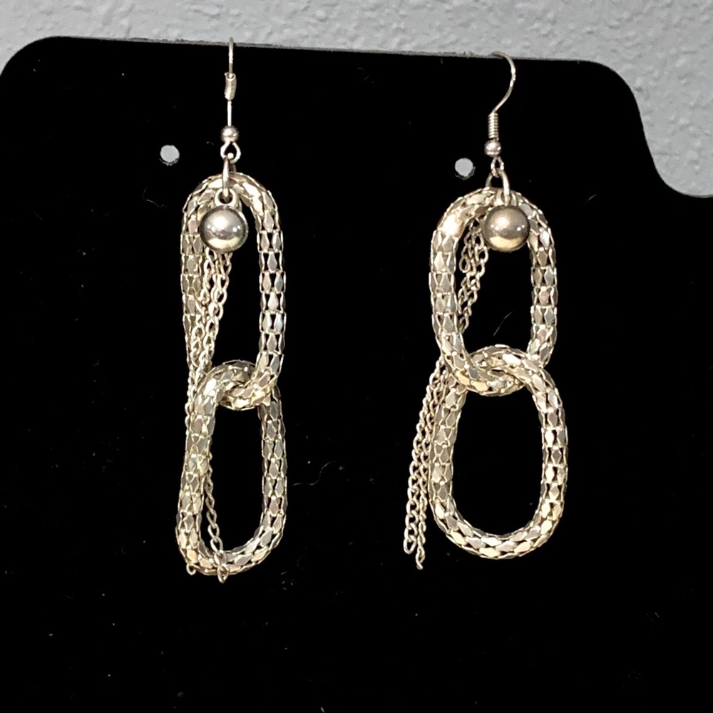 Double Loop & Chain Earrings - image 1